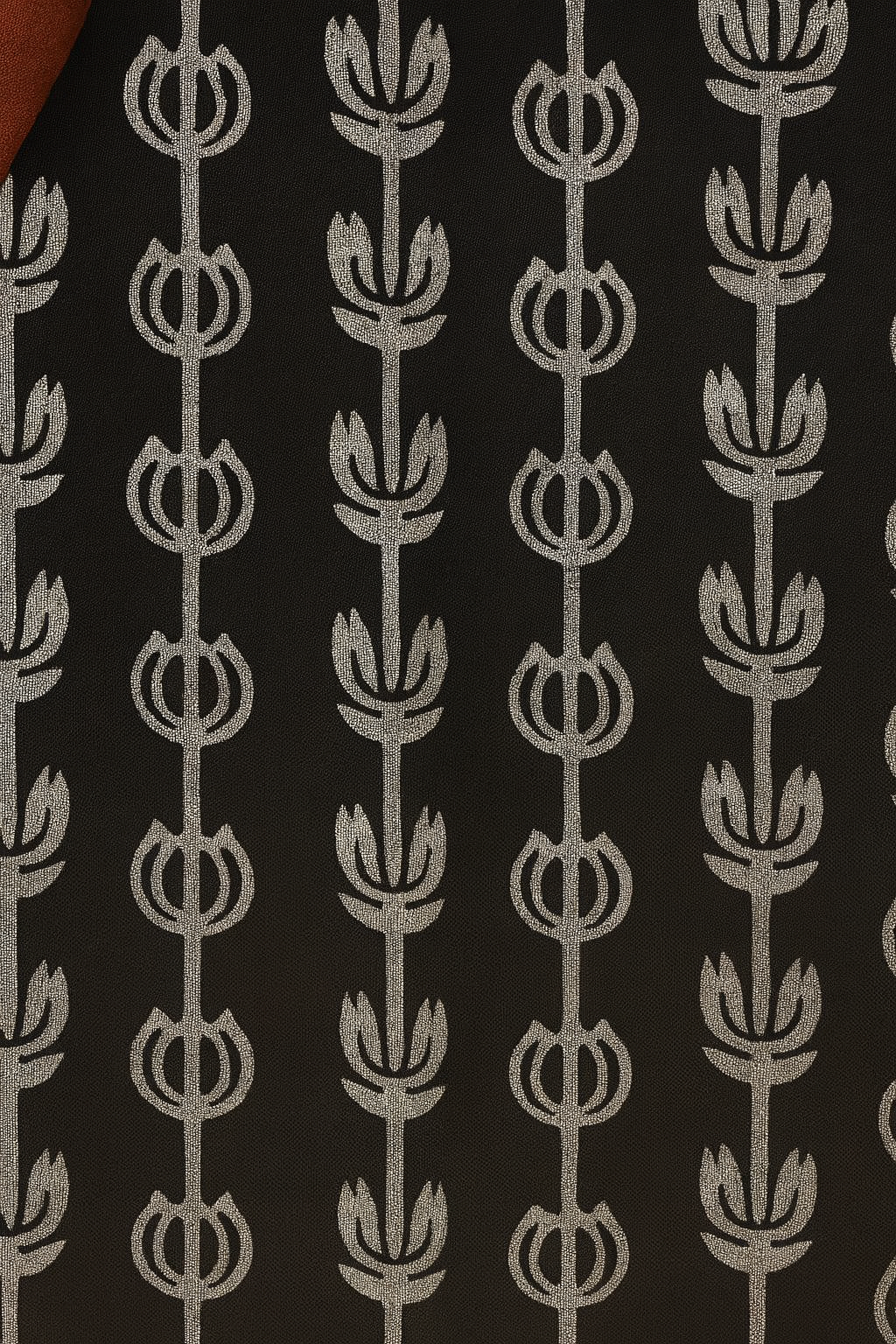 Maroon & Black Linen Cotton Saree with Motifs